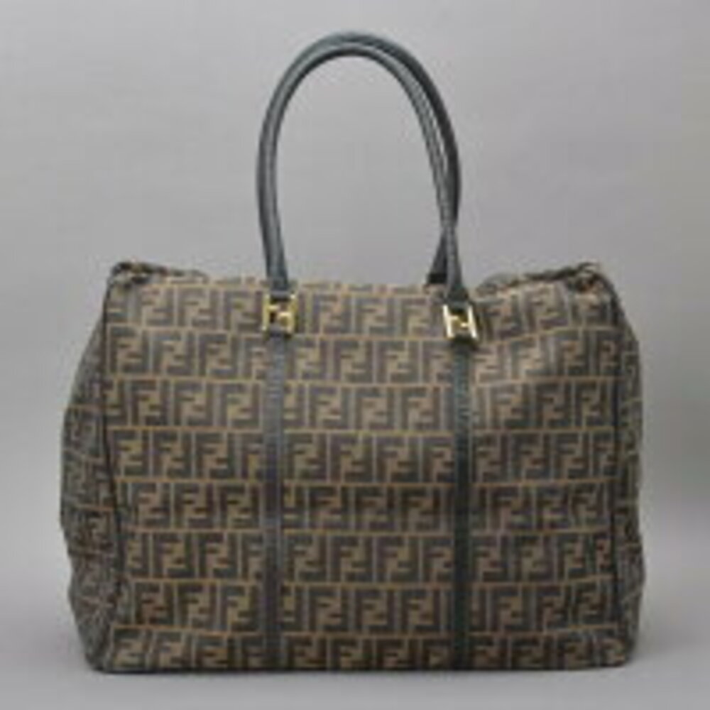 FENDI Zucca Boston bag shoulder lock jacquard leather brown black - Picture 4 of 10